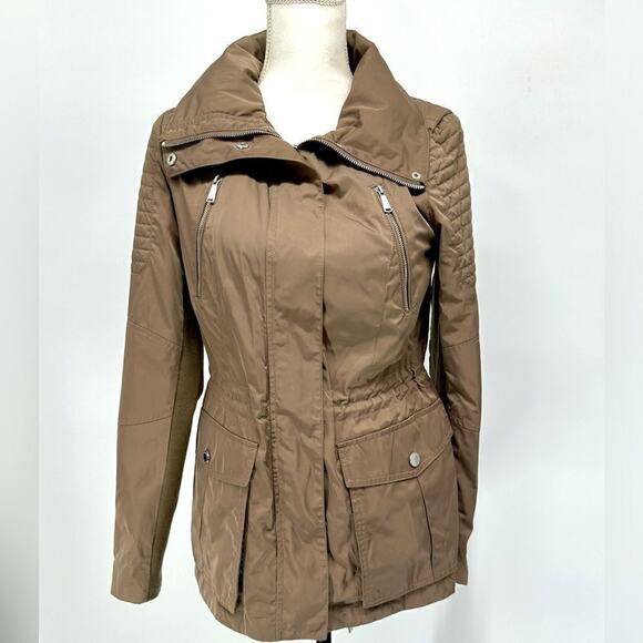 BCBGeneratin Tan Rain Jacket Size Small - Picture 1 of 12